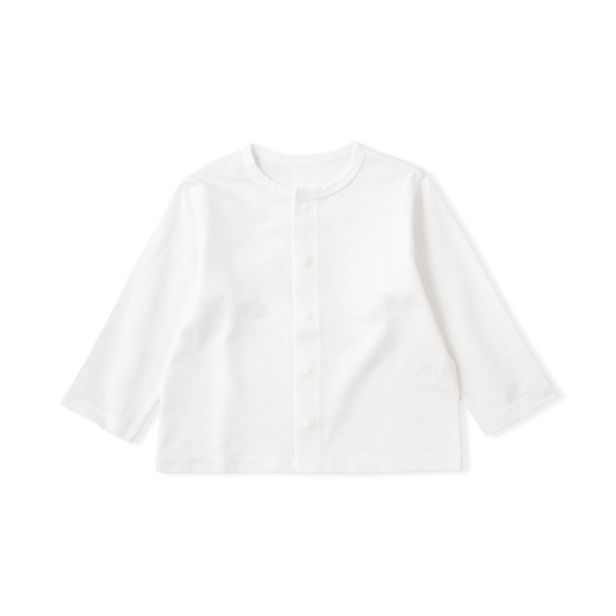 ベビー　ＵＶカット梨地編みクルーネックカーディガン