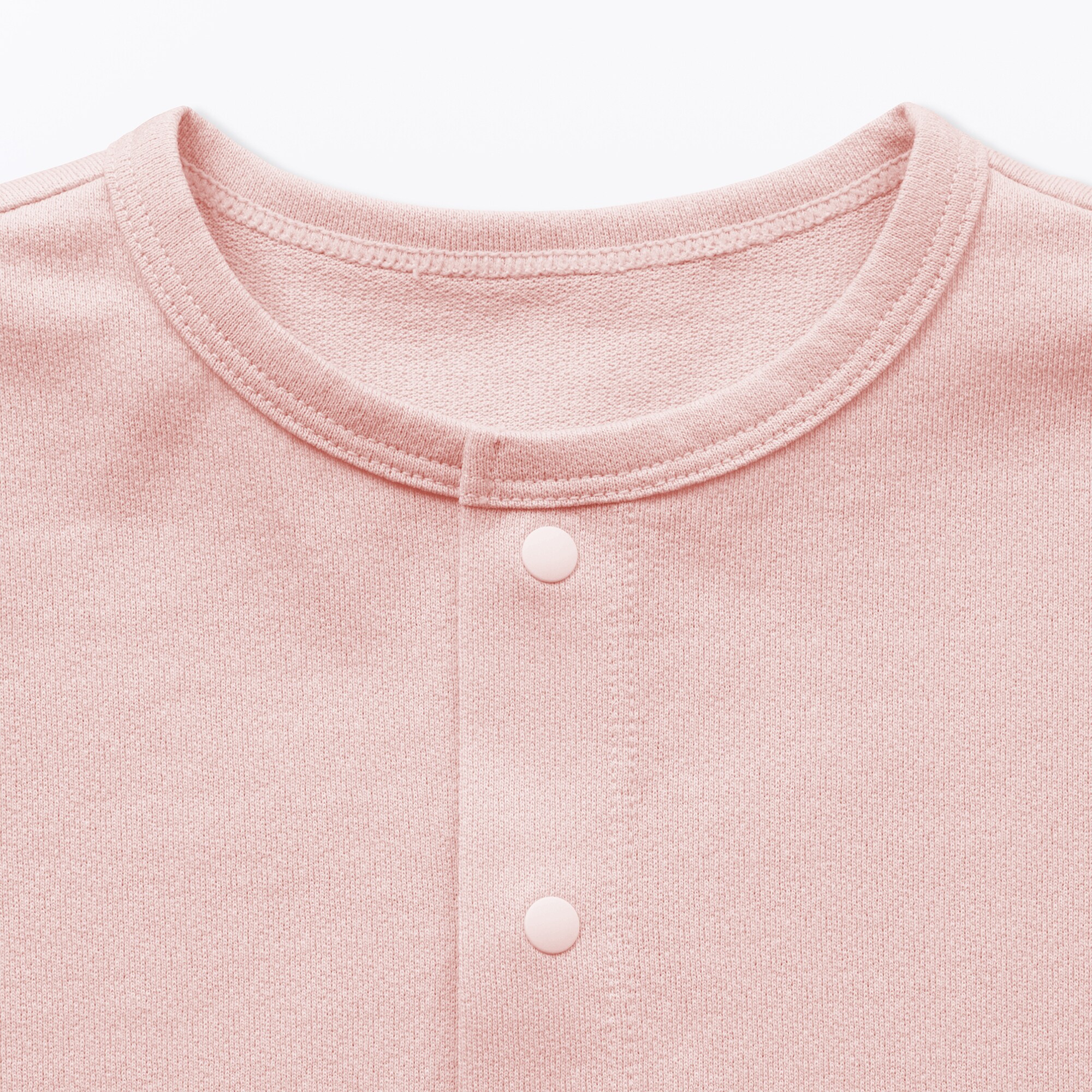 ベビー　ＵＶカット梨地編みクルーネックカーディガン