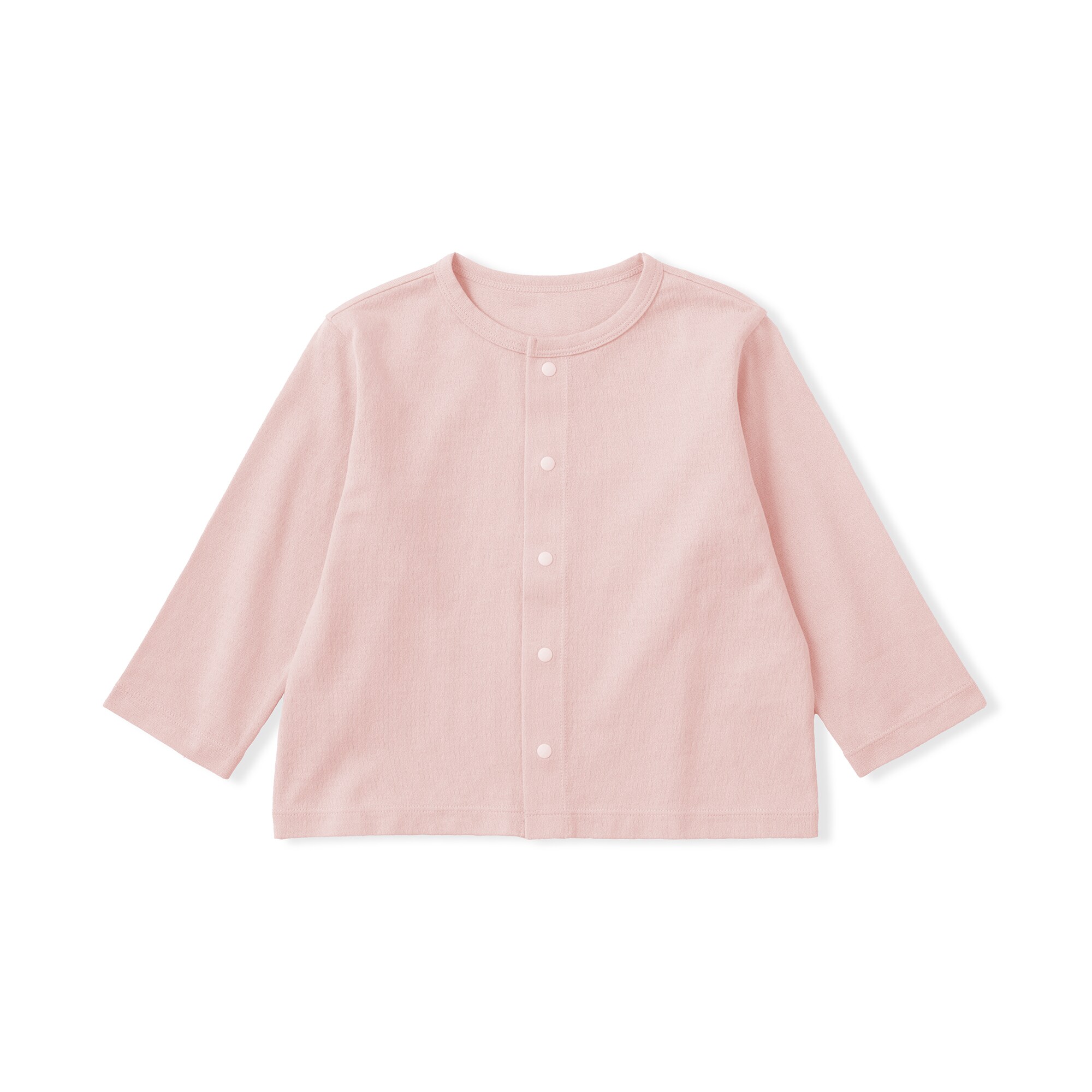 ベビー　ＵＶカット梨地編みクルーネックカーディガン