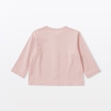 ベビー　ＵＶカット梨地編みクルーネックカーディガン