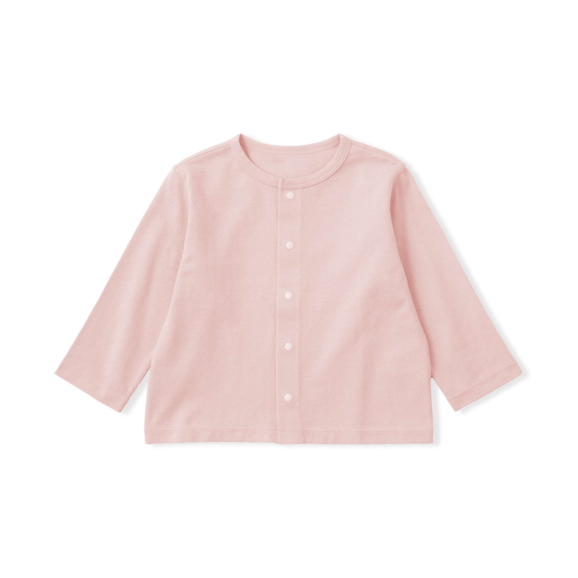 ベビー　ＵＶカット梨地編みクルーネックカーディガン