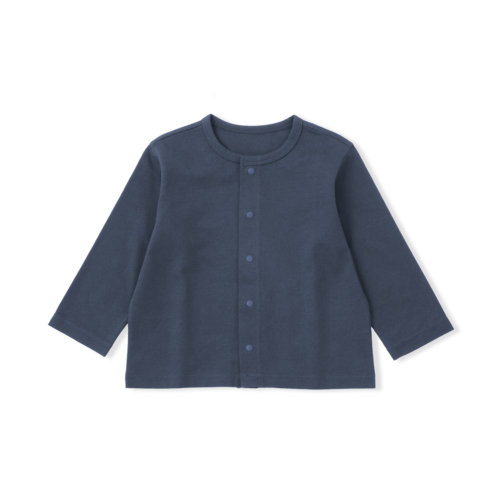 ベビー　ＵＶカット梨地編みクルーネックカーディガン