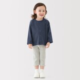 ベビー　ＵＶカット梨地編みクルーネックカーディガン