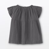 ベビー　あたまするっと楊柳ガーゼフリルスリーブブラウス