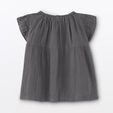 ベビー　あたまするっと楊柳ガーゼフリルスリーブブラウス