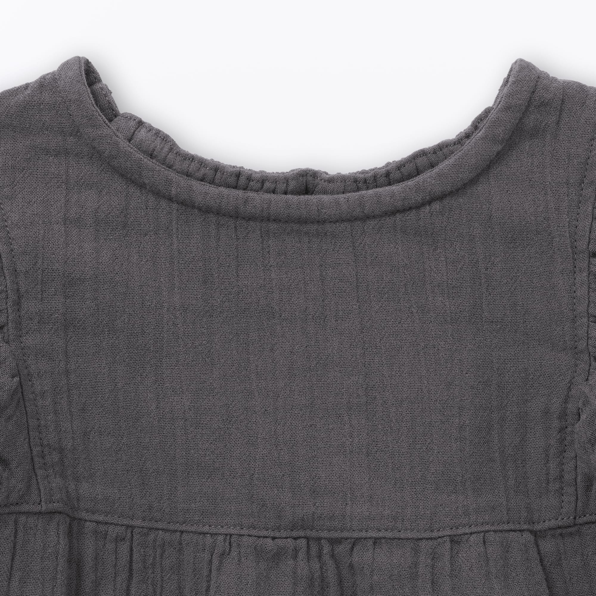 ベビー　あたまするっと楊柳ガーゼフリルスリーブブラウス