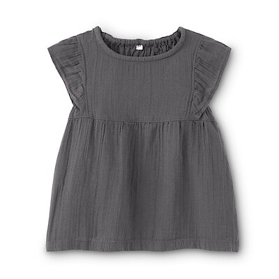 【３月９日順次発売予定】ベビー　あたまするっと楊柳ガーゼフリルスリーブブラウス