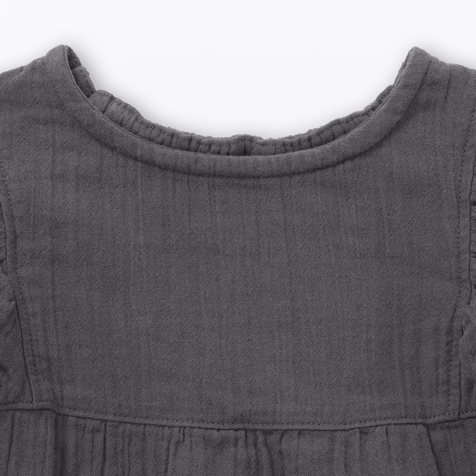 ベビー　あたまするっと楊柳ガーゼフリルスリーブブラウス