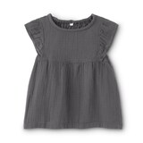 ベビー　あたまするっと楊柳ガーゼフリルスリーブブラウス