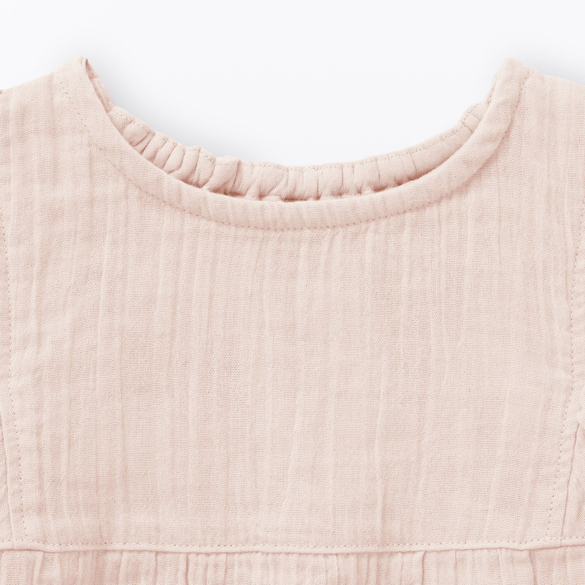 ベビー　あたまするっと楊柳ガーゼフリルスリーブブラウス