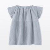 ベビー　あたまするっと楊柳ガーゼフリルスリーブブラウス