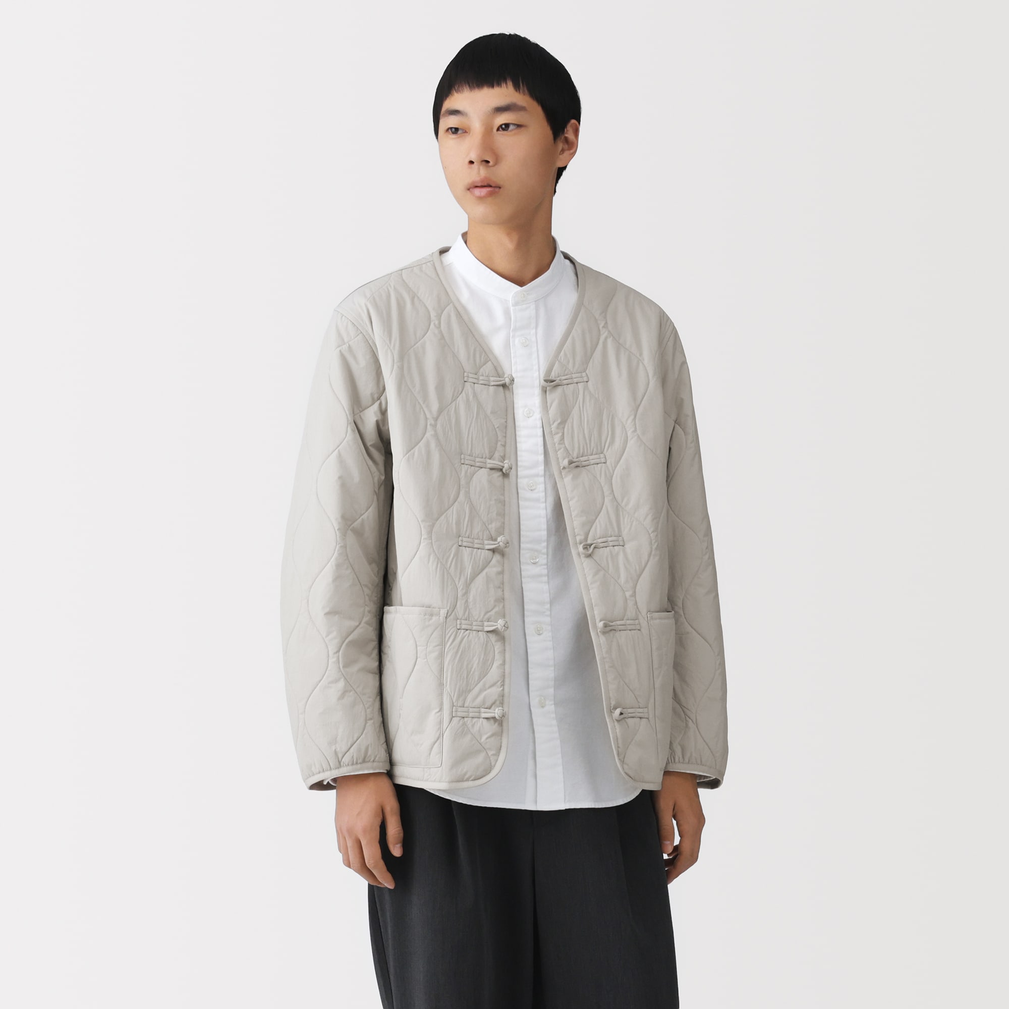 紳士　キルト中わた結び釦ジャケット