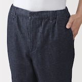 紳士　洗いざらしデニムイージーパンツ　インディゴ