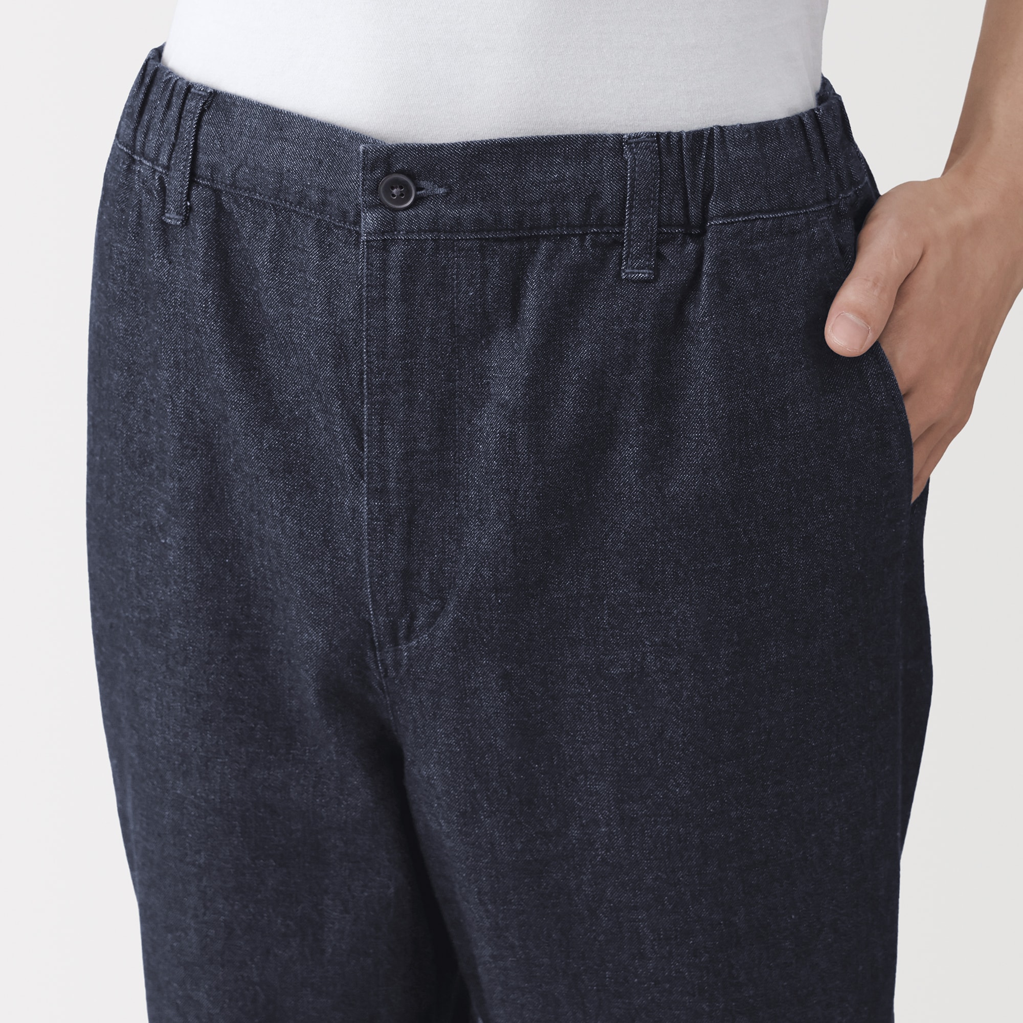 紳士　洗いざらしデニムイージーパンツ　インディゴ