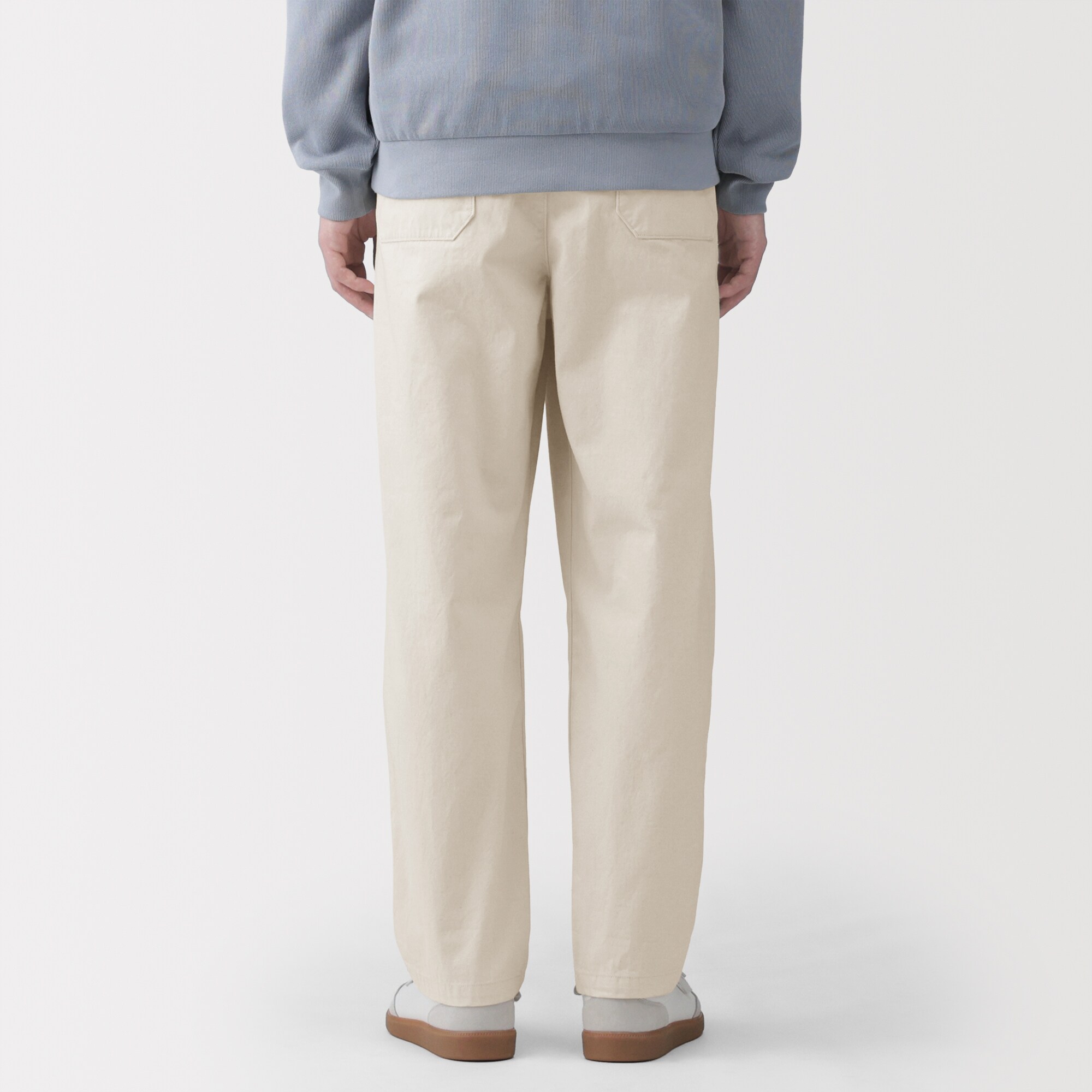 紳士　洗いざらしデニムイージーパンツ　生成