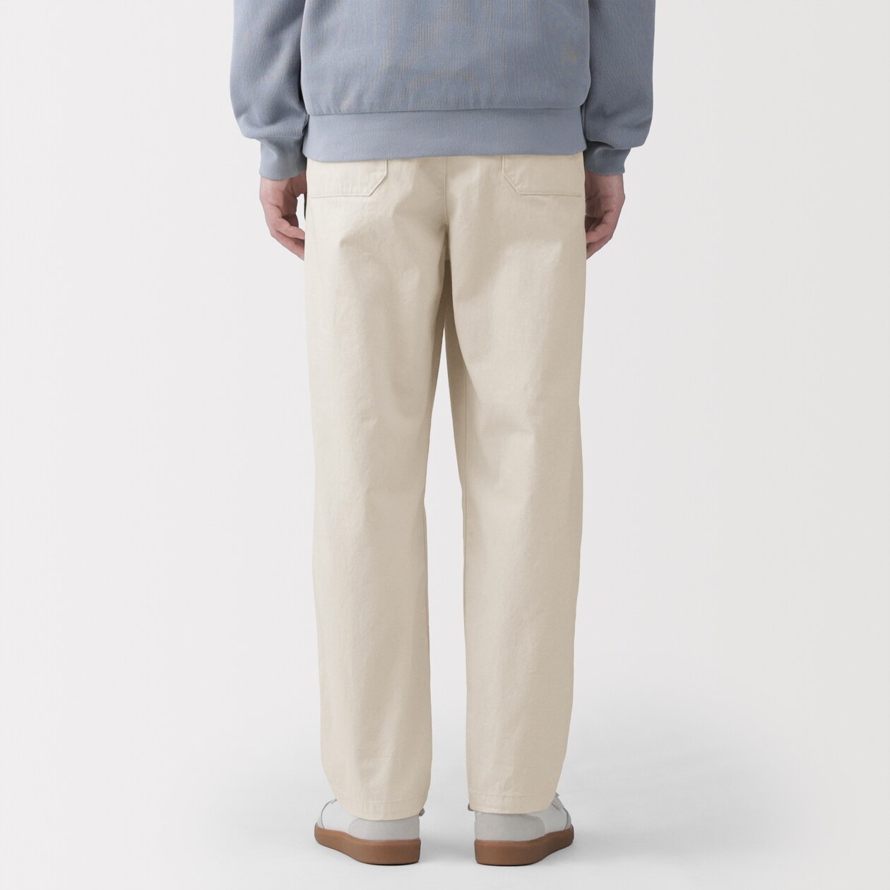 紳士　洗いざらしデニムイージーパンツ　生成