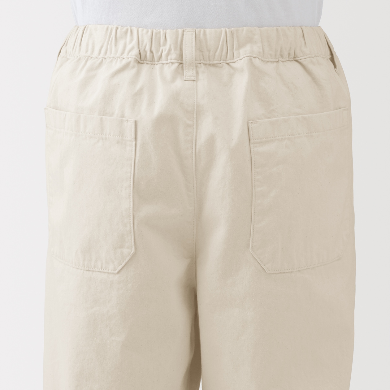 紳士　洗いざらしデニムイージーパンツ　生成