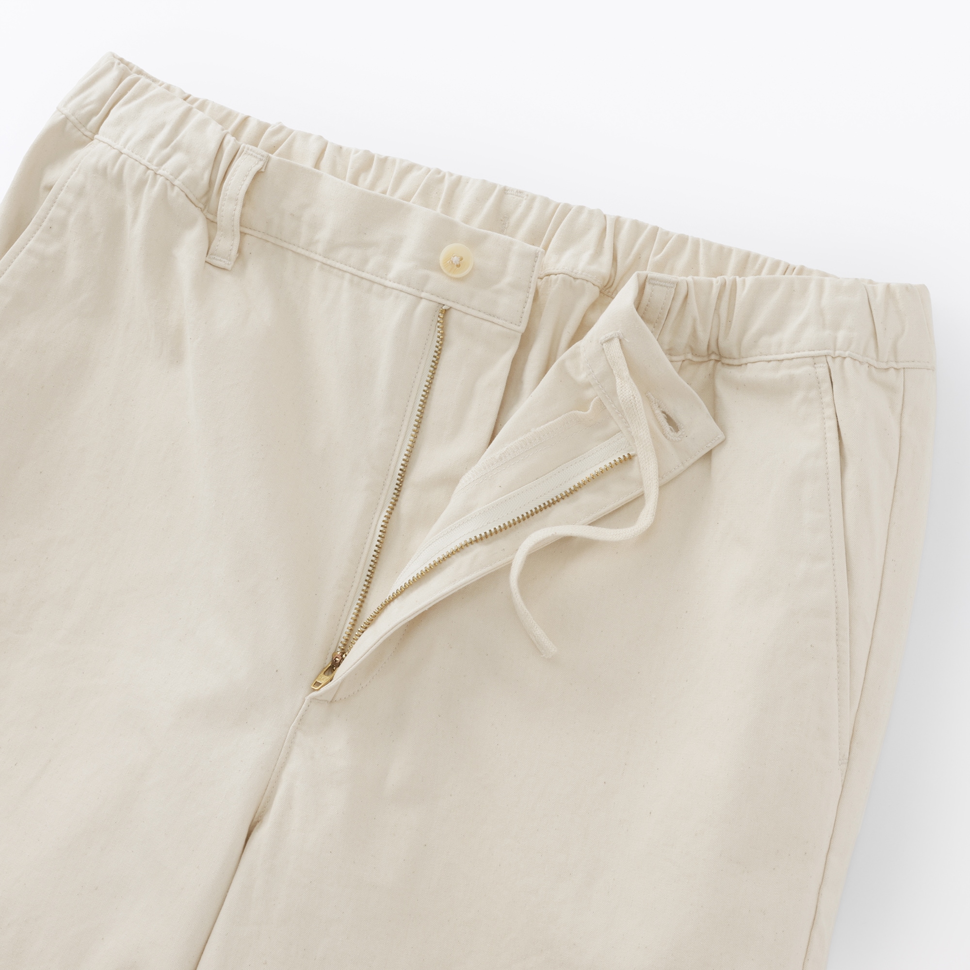 紳士　洗いざらしデニムイージーパンツ　生成