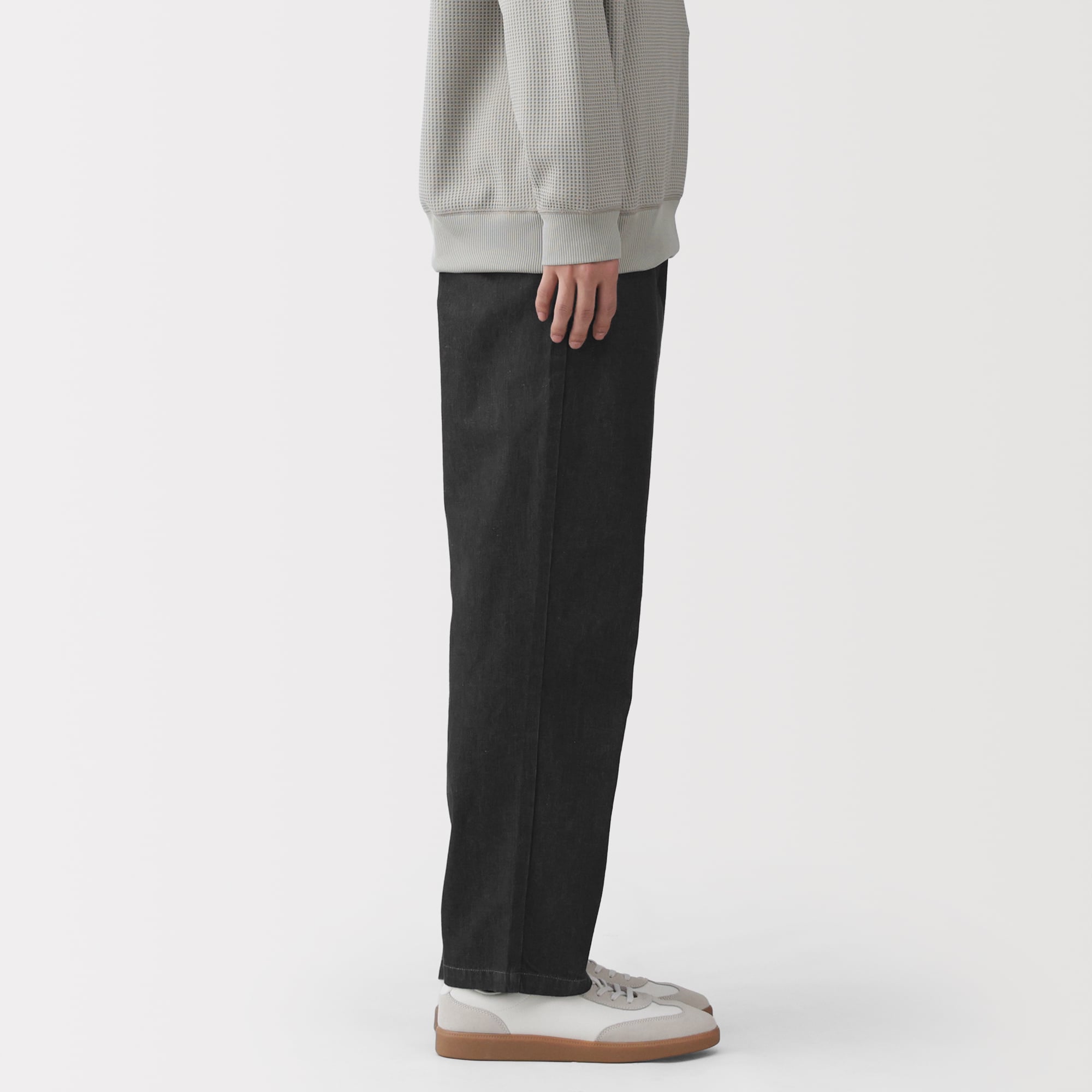 紳士 洗いざらしデニムイージーパンツ 黒 | 無印良品