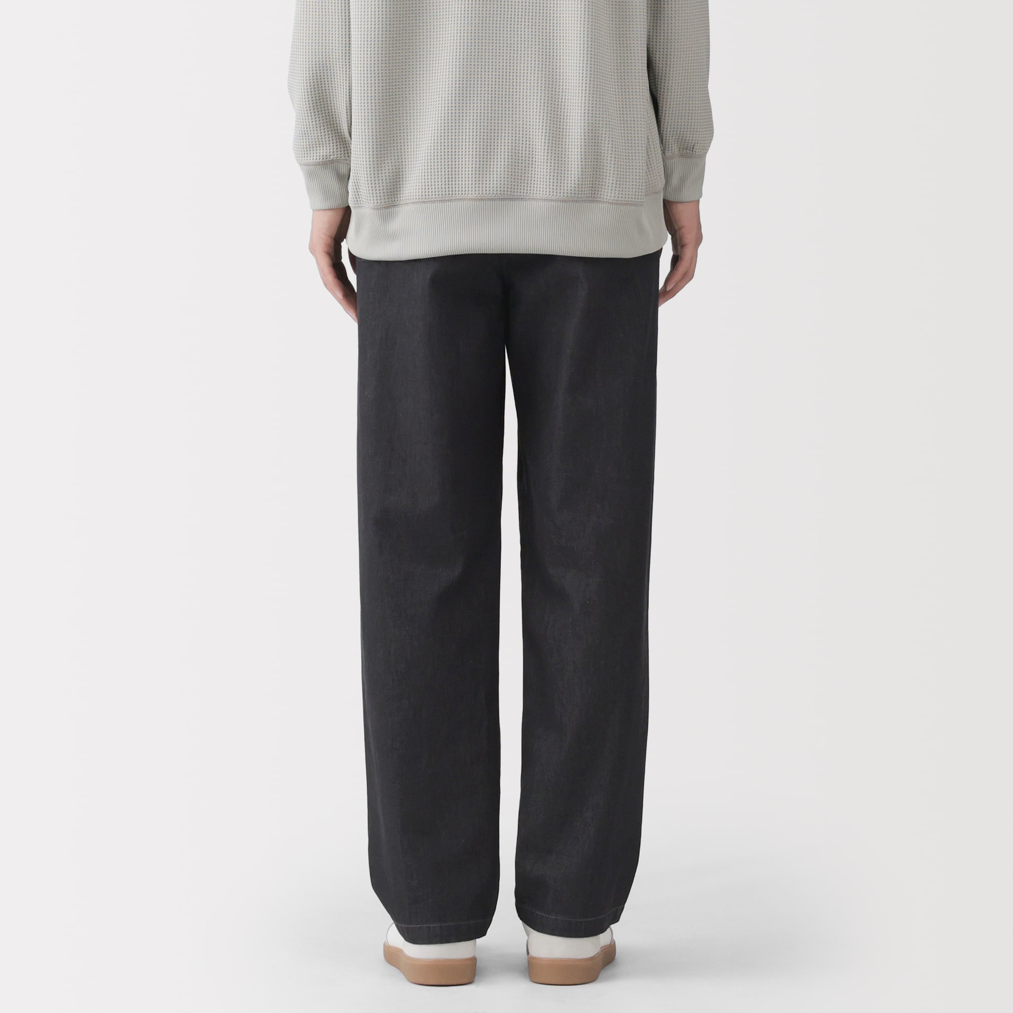 紳士　洗いざらしデニムイージーパンツ　黒