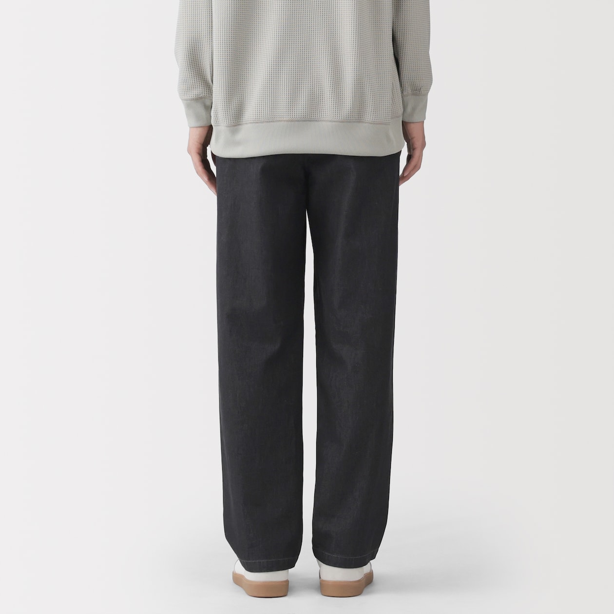 紳士　洗いざらしデニムイージーパンツ　黒