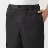 紳士　洗いざらしデニムイージーパンツ　黒