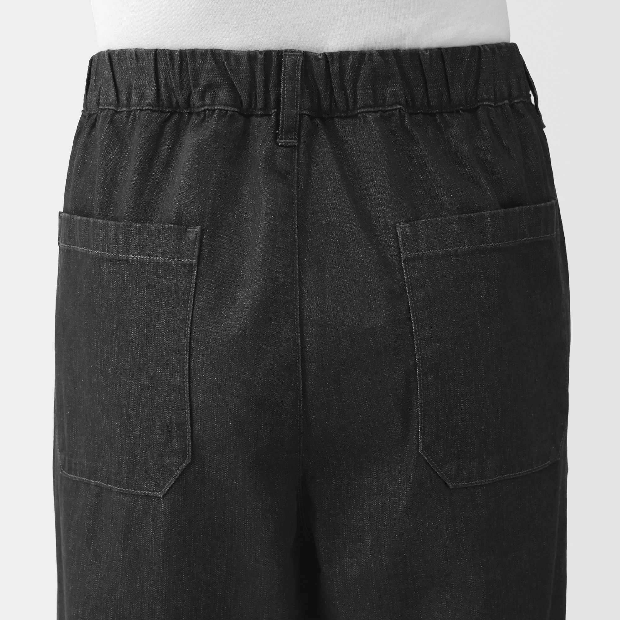 紳士 洗いざらしデニムイージーパンツ 黒 | 無印良品