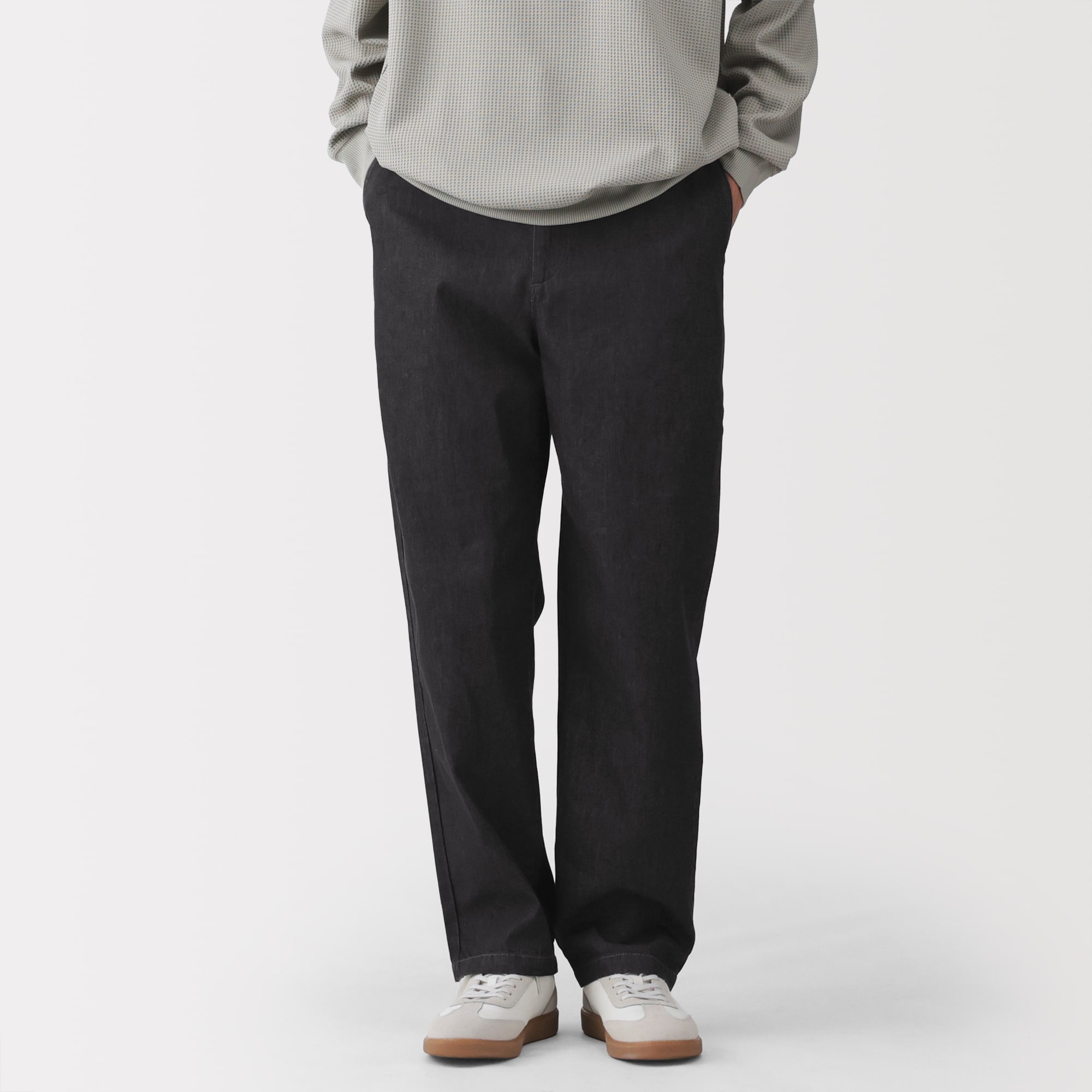 紳士 洗いざらしデニムイージーパンツ 黒 | 無印良品