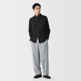 紳士　乾きやすいワンタックワイドパンツ