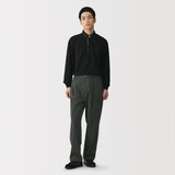 紳士　乾きやすいワンタックワイドパンツ
