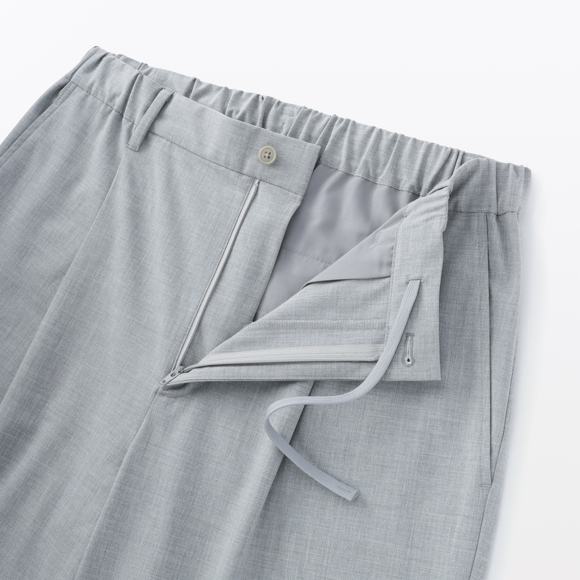 紳士　乾きやすいワンタックワイドパンツ