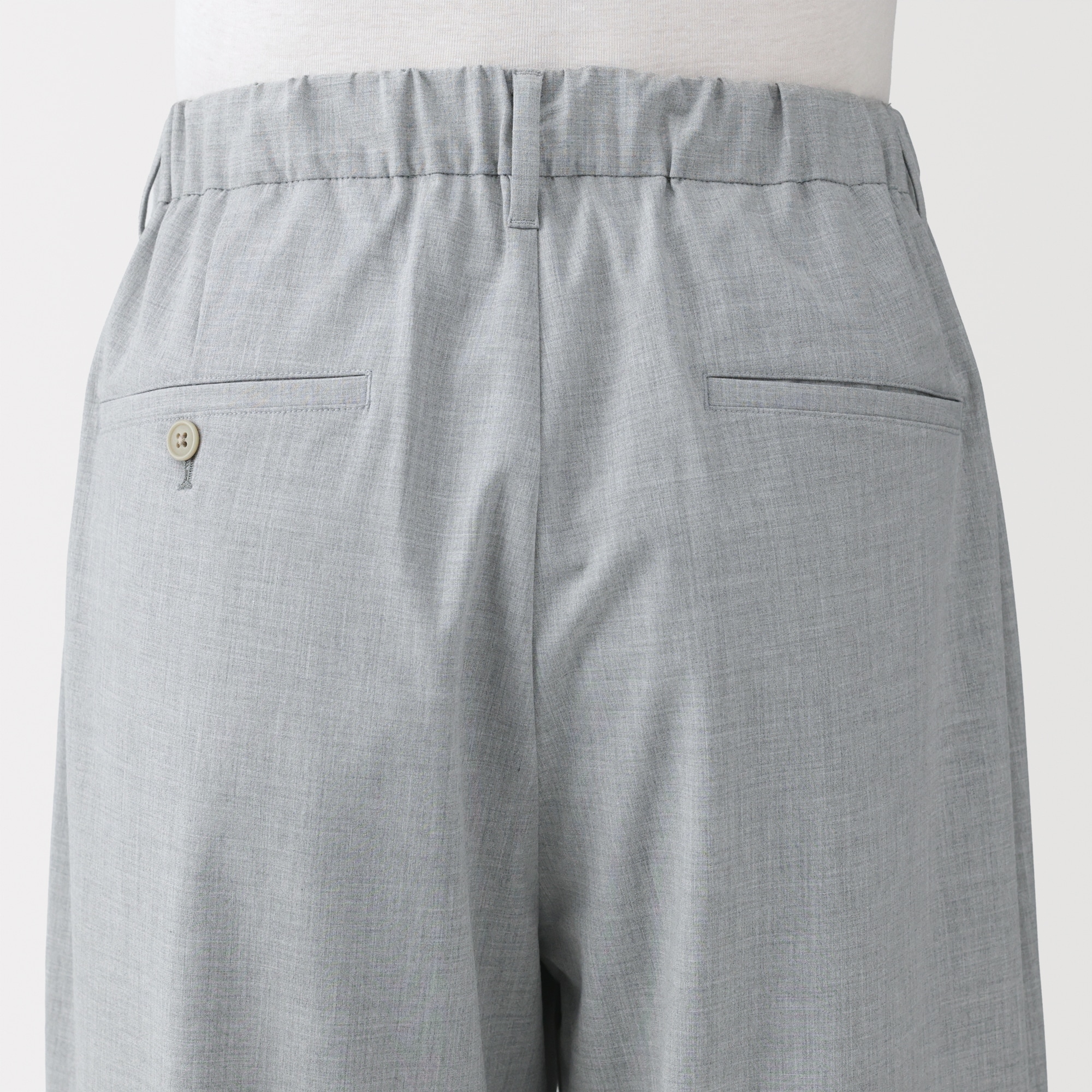 紳士　乾きやすいワンタックワイドパンツ