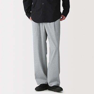 【１２月下旬発売予定】紳士　乾きやすいワンタックワイドパンツ