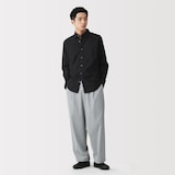 紳士　乾きやすいワンタックワイドパンツ