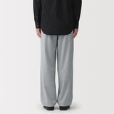 紳士　乾きやすいワンタックワイドパンツ