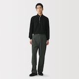 紳士　乾きやすいワンタックワイドパンツ