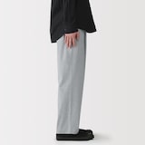 紳士　乾きやすいワンタックワイドパンツ