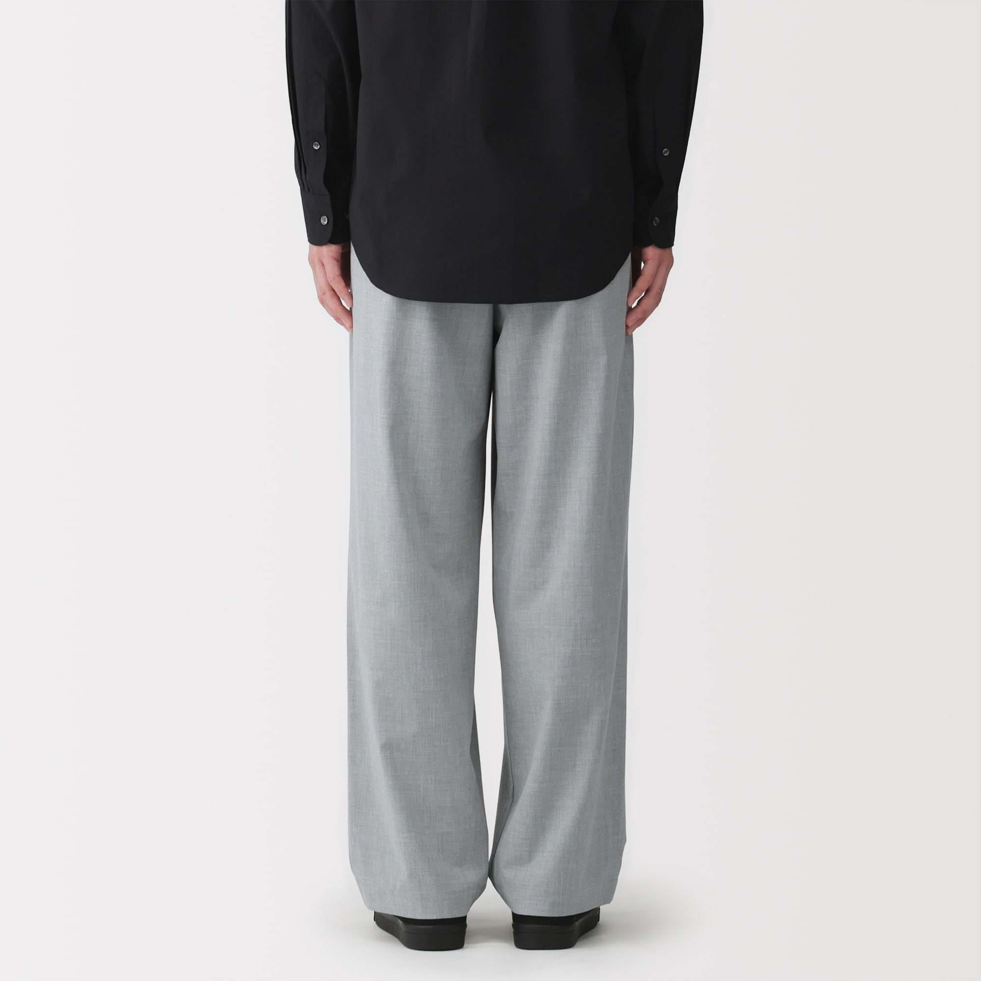 紳士　乾きやすいワンタックワイドパンツ