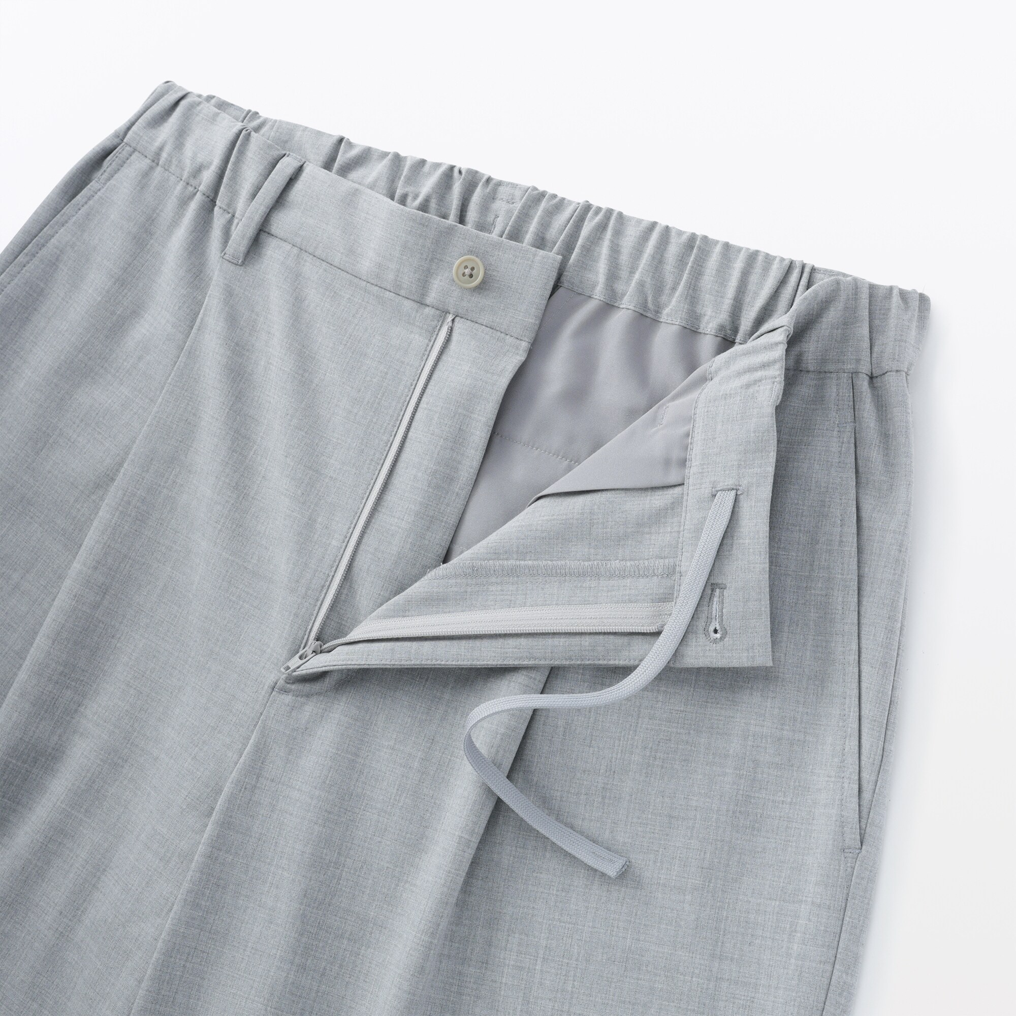 紳士　乾きやすいワンタックワイドパンツ