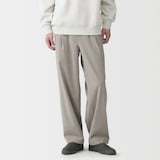 紳士　乾きやすいワンタックワイドパンツ