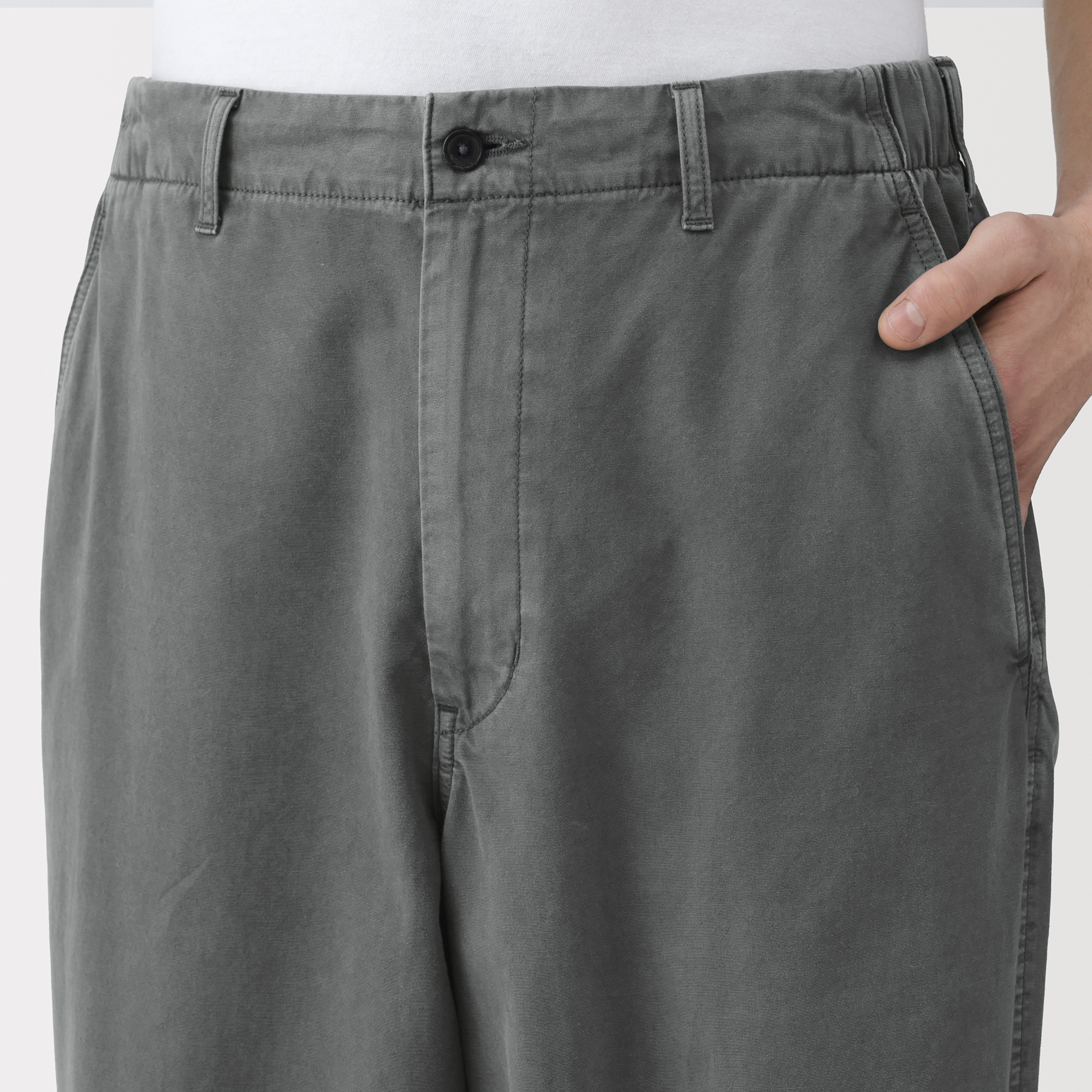 紳士　製品染めワイドイージーパンツ