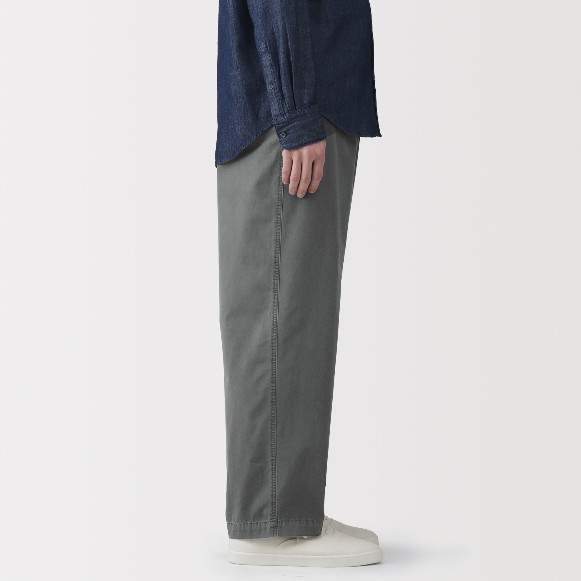 紳士　製品染めワイドイージーパンツ