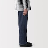 紳士　木の実から作ったカポック混デニムワイドパンツ