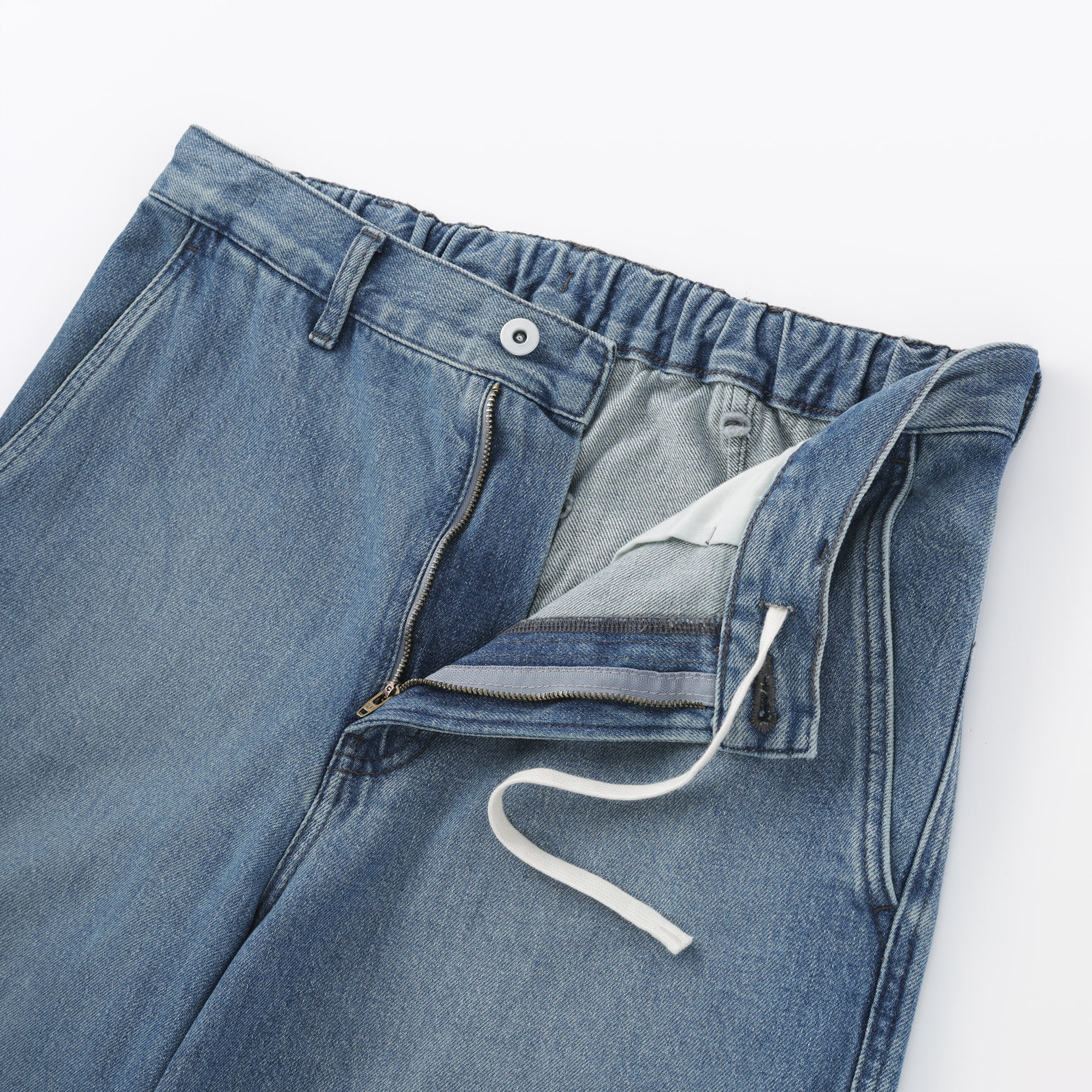 紳士　木の実から作ったカポック混デニムワイドパンツ