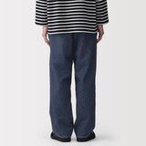 紳士　木の実から作ったカポック混デニムワイドパンツ