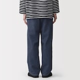 紳士　木の実から作ったカポック混デニムワイドパンツ