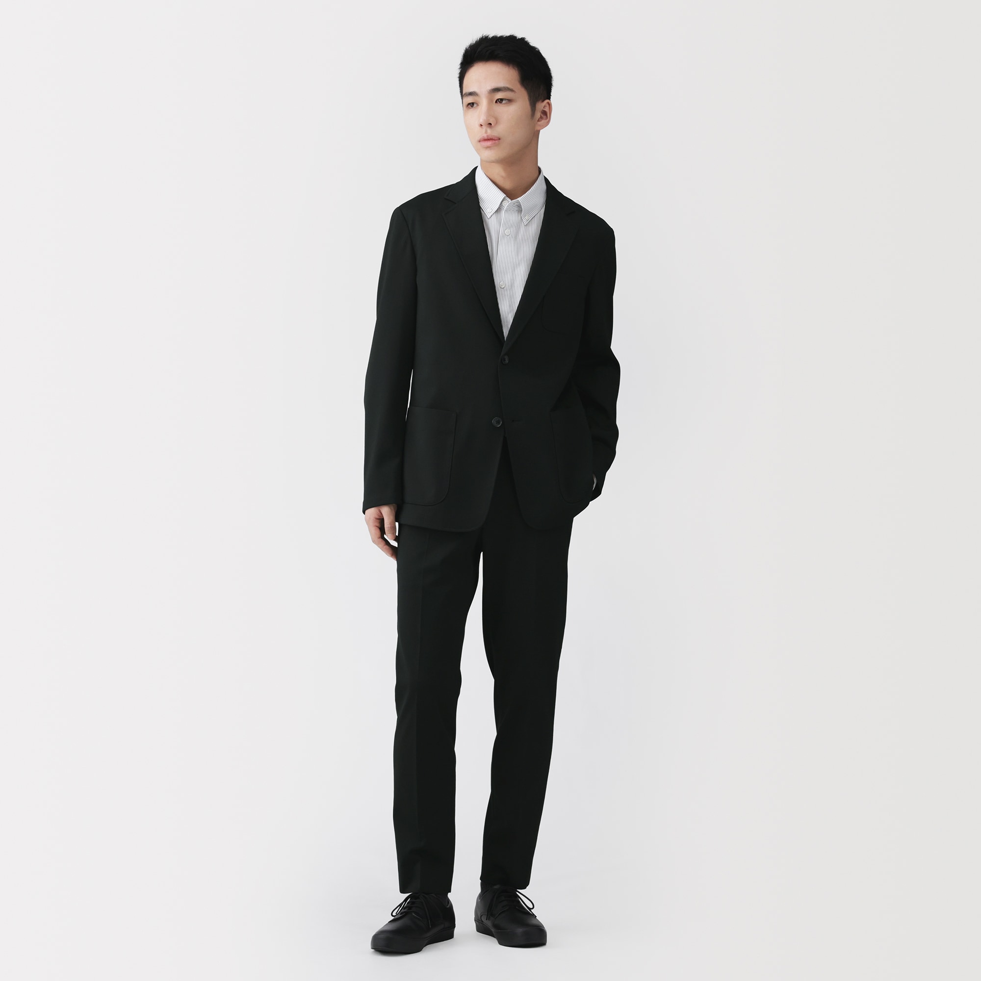 紳士　ストレッチジャージースリムテーパードパンツ