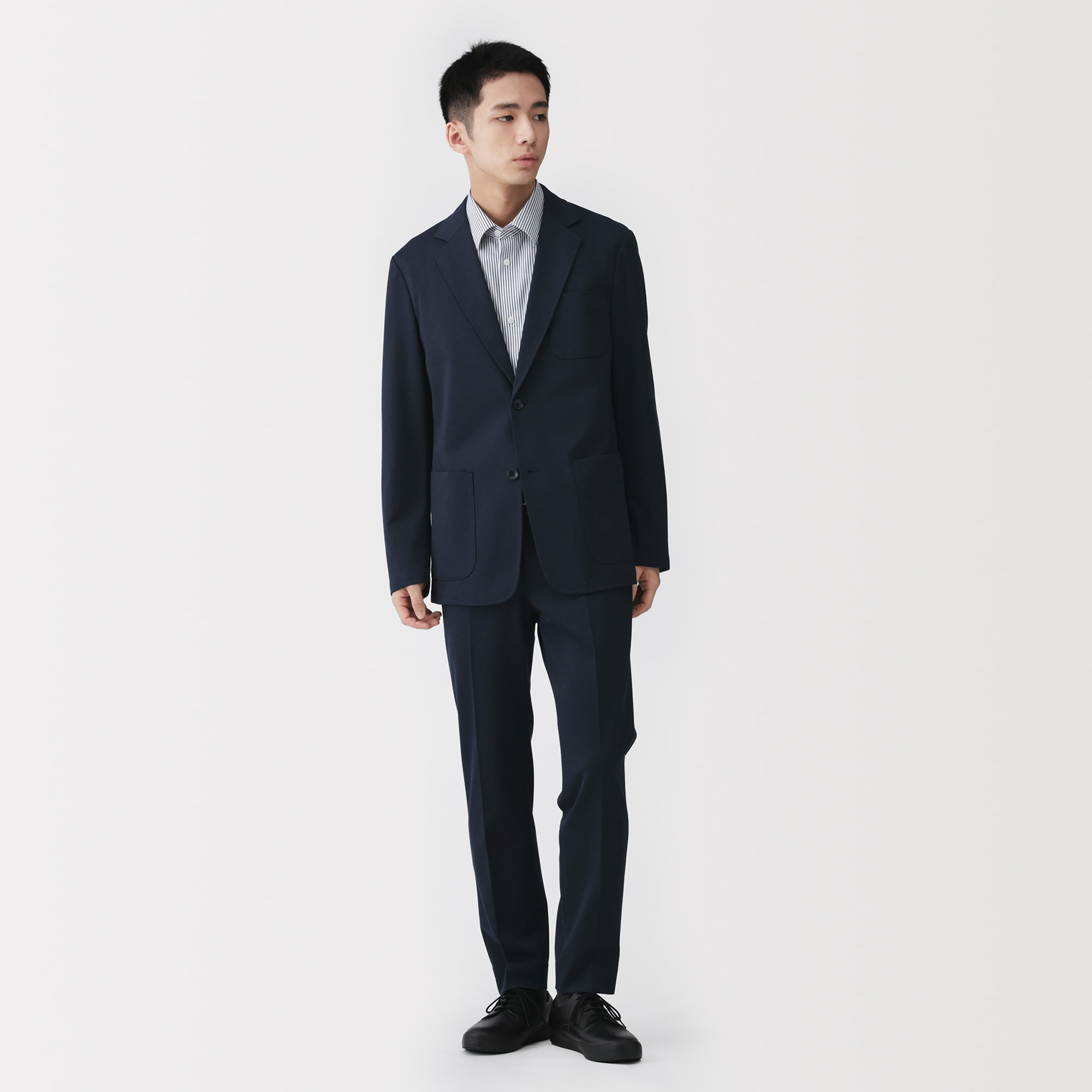 紳士　ストレッチジャージースリムテーパードパンツ