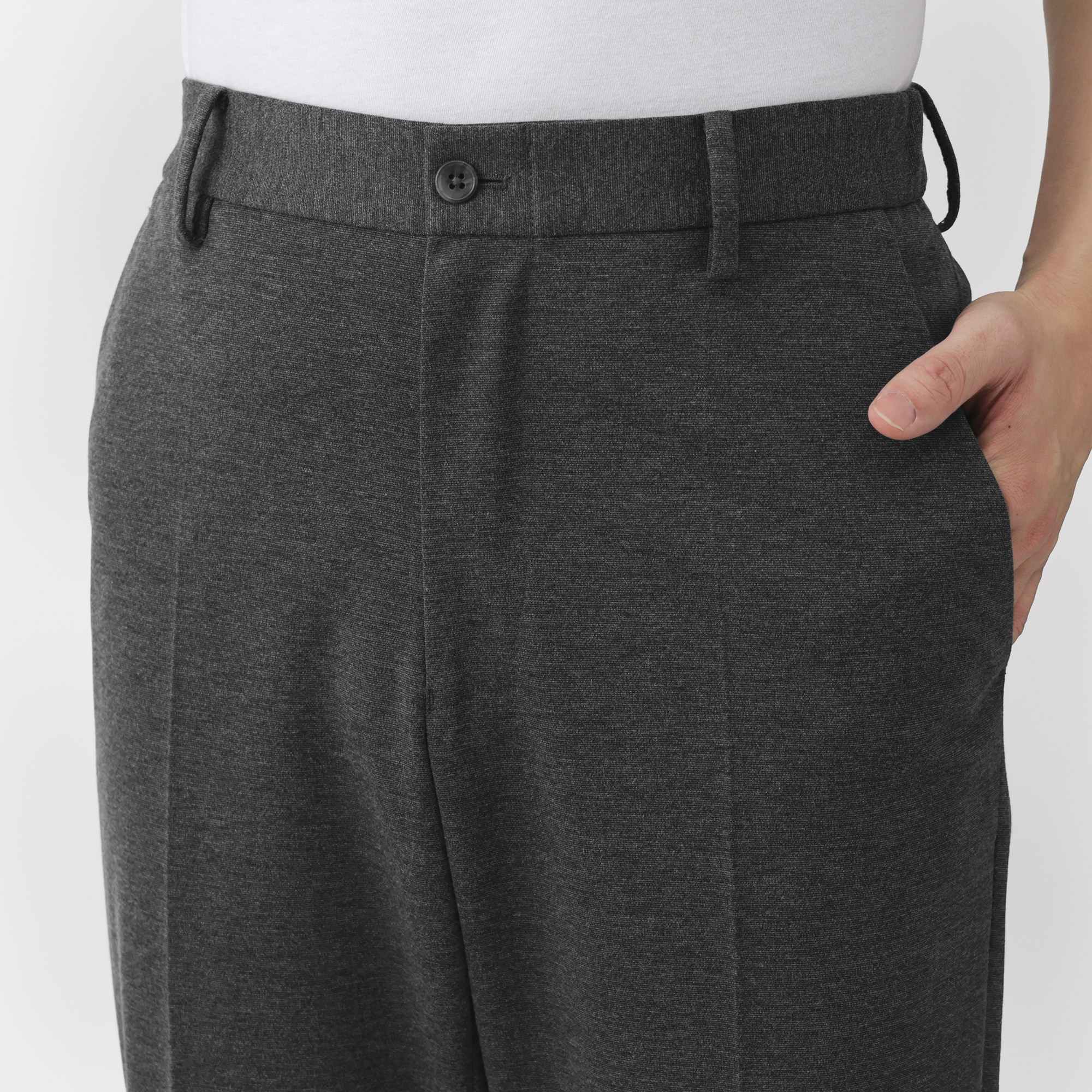 紳士　ストレッチジャージースリムテーパードパンツ