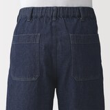 紳士　木の実から作ったカポック混デニムワイドパンツ　黒